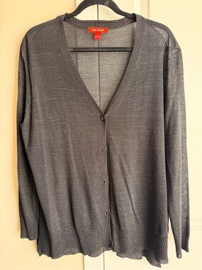 Joe Fresh Charcoal V-Neck Button Cardigan